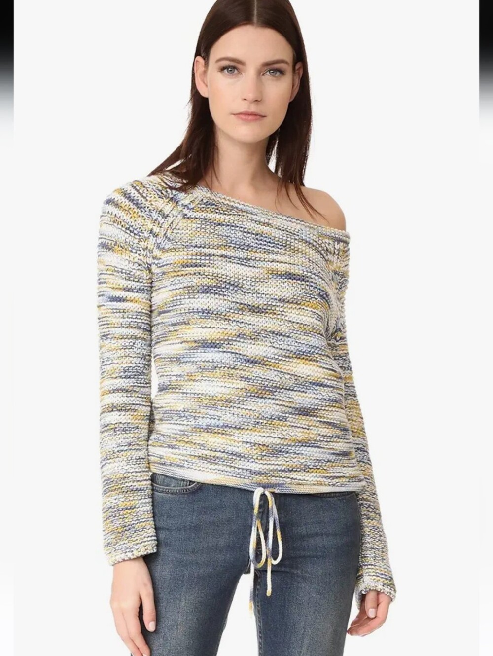 Theory Coella Soft Chain Multi Color Cotton Sweater Small